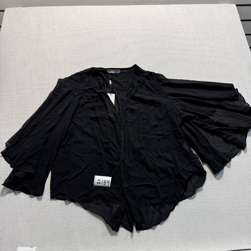 Kate Kasin Bell Sleeve Blouse Womens 2XL‎ Black New